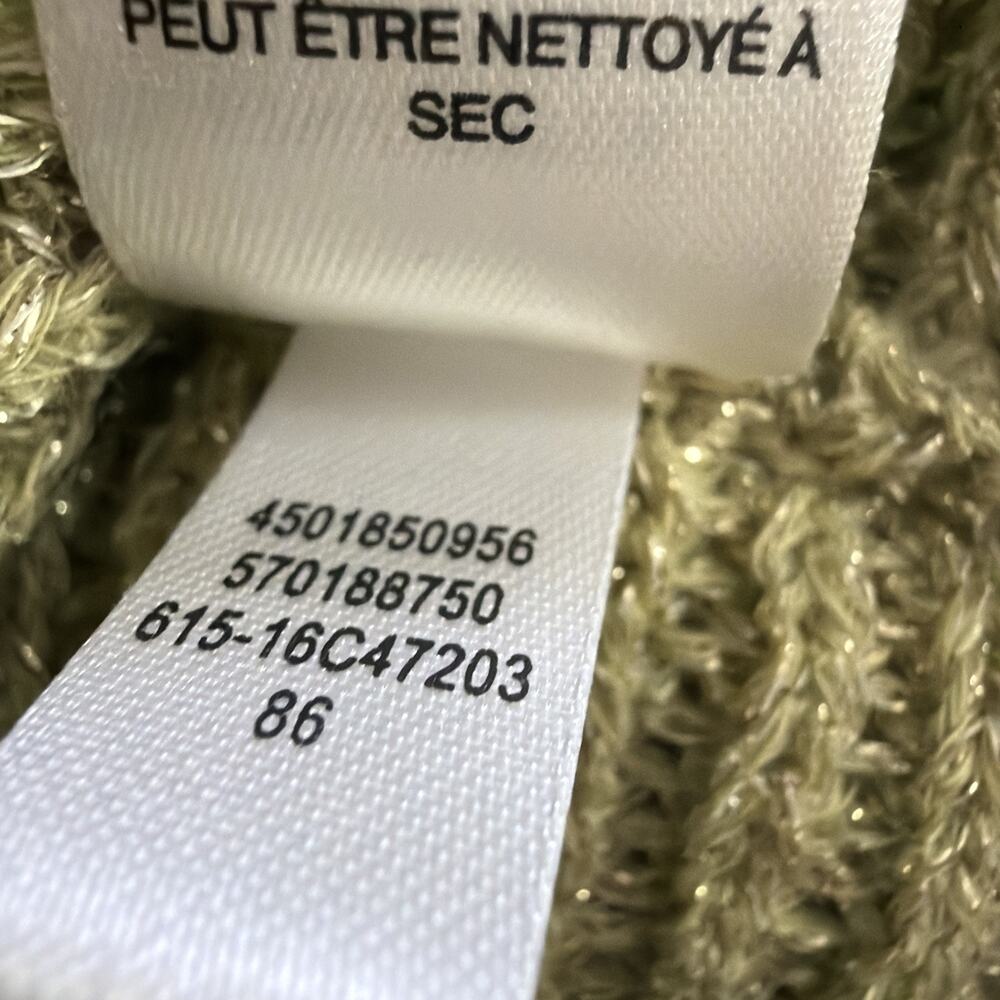 Chico's 2 Large shannon shine Metallic party Sweater Pullover Green festival NWT - Picture 11 of 14